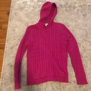 Pink Petite Large zip up sweater